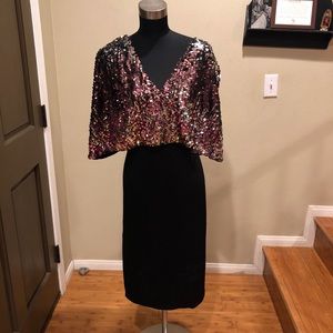 NWT ASOS Midi Dress size 22 Black with Sequins